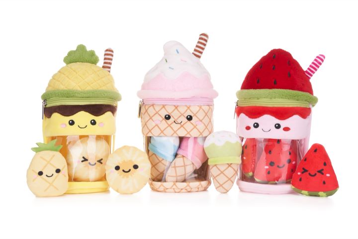 (Mis 3) MILKSHAKES con mini peluche dentro 23cm 3ass…x48